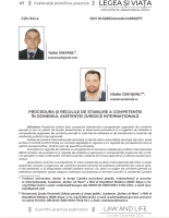 Procedura și regulile de stabilire a competenței în domeniul asistenței juridice internaționale